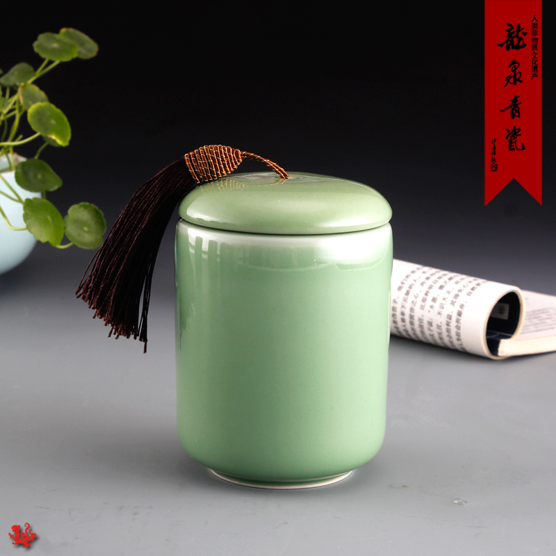 Dragon Quanqing Porcelain ceramic large number tea leaf pot tea set Pu'er seal pot storage tank tea barrel portable special price