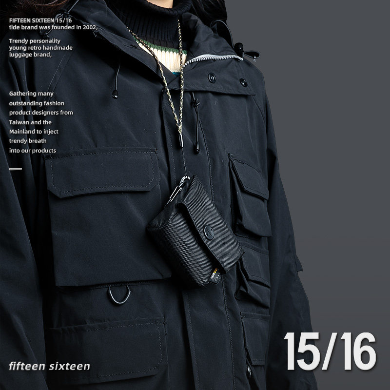 15 16CORDURA car key bag ipad headphone storage bag 1680D ballistic nylon zero wallet card bag-Taobao