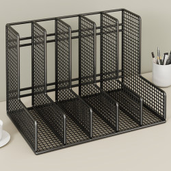 Desktop File Rack Office Workstation Storage Shelf Desk Partition Book Organization Artifact Student Information File Classification Storage Rack Large Capacity Book Stand Bookshelf for Stationery Clip Frame Box Cabinet Bag