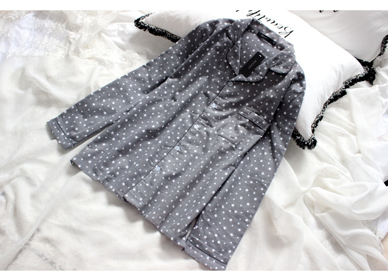 Miễn phí vận chuyển! Cotton sanded cotton nhung năm cánh sao nam quần dài tay mùa thu và mùa đông mẫu đồ ngủ đặt dịch vụ tại nhà những kiểu đồ bộ đẹp