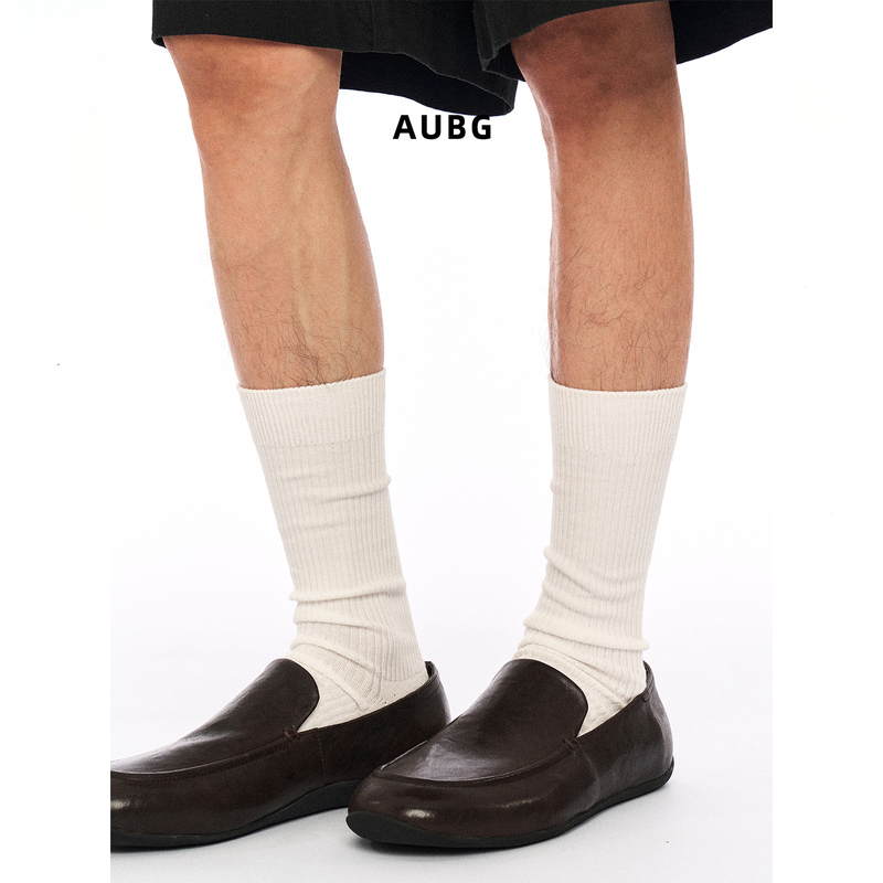 Aubg Long-Lasting Genuine Leather Washed Loafers for Men, Old Money Style, Retro Simple Single Shoes, Commuting Thin-Soled Leather Shoes