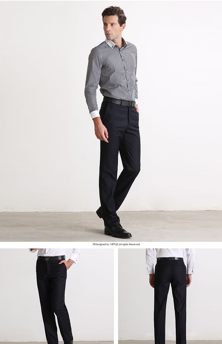 Fushun nam mùa thu đông mới quần xanh hải quân nam Slim quần tây chính thức miễn phí quần phù hợp nóng 1 quan tay nam