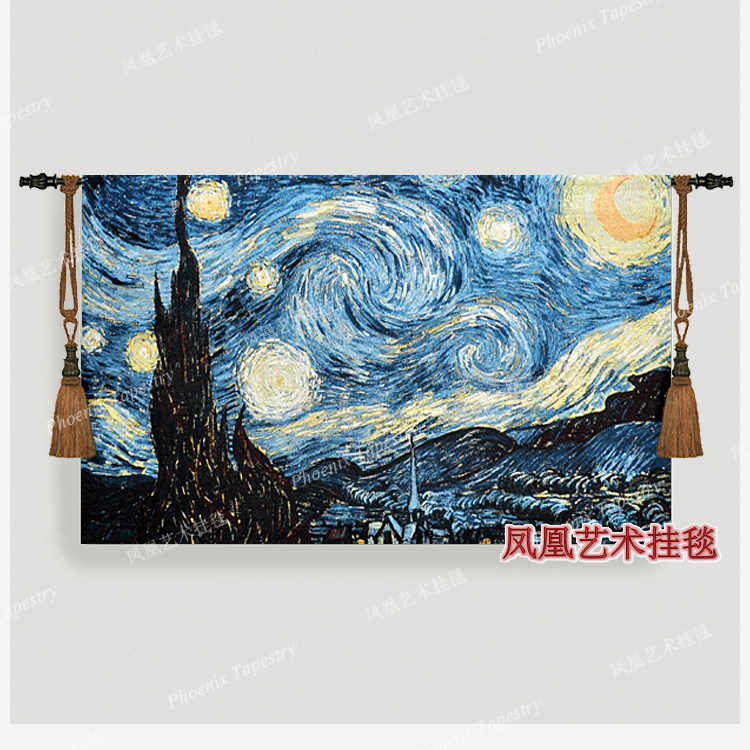 Гобелен 凤凰艺术挂毯 梵高名画欧式提花壁毯 古典ins大挂布客厅卧室背景 Phoenix Art tapestries