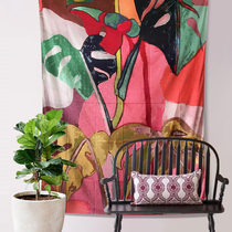  Vibrato background cloth ins hanging cloth gorgeous floral tapestry Net red tide brand bed and breakfast bedside wall wall blanket large