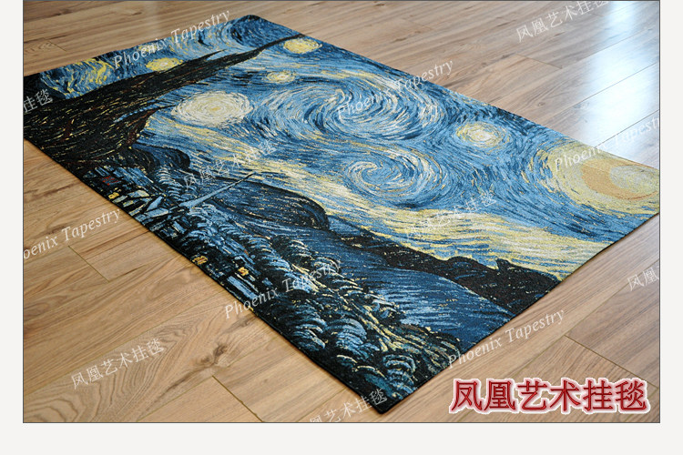 Гобелен 凤凰艺术挂毯 梵高名画欧式提花壁毯 古典ins大挂布客厅卧室背景 Phoenix Art tapestries