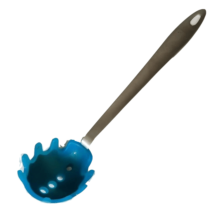 High-grade imported food silicone noodle spoon hot pot spoon 18 8 stainless steel handle fishing spoon claw spoon egg white separation spoon