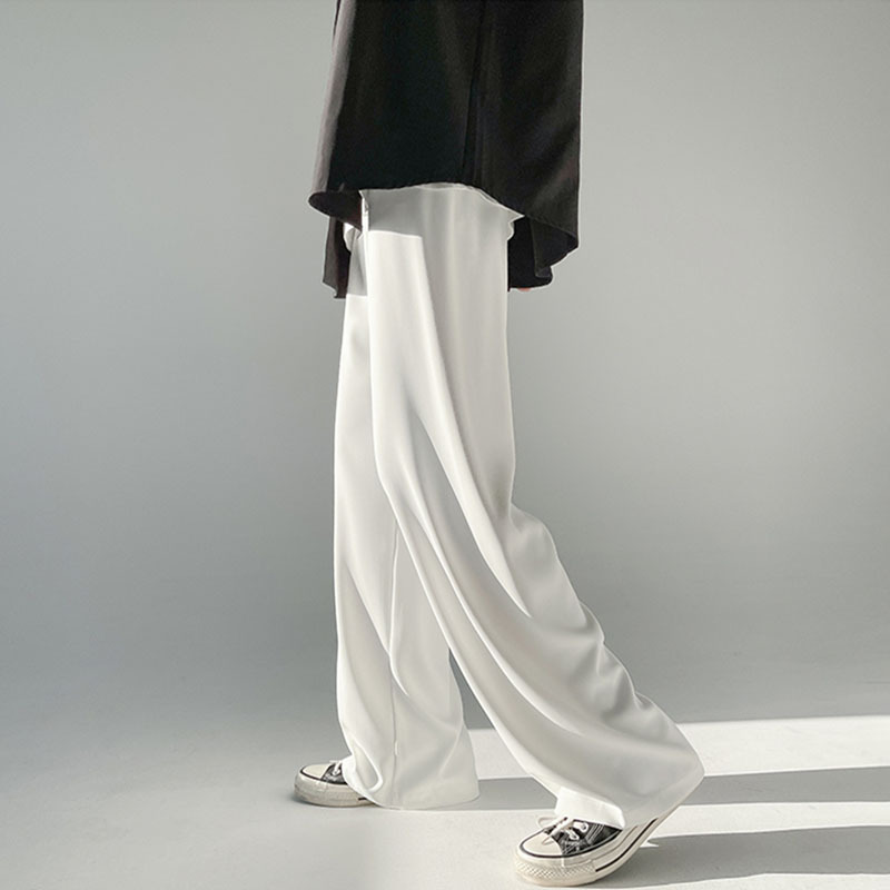 Ice Silk Pants for Men, Summer Drapey Quick-Drying White Straight-Leg Thin Casual Wide-Leg Trousers for Men Ice Silk Pants for Men, Summer Drapey Quick-Drying White Straight-Leg Thin Casual Wide-Leg Trousers for Men