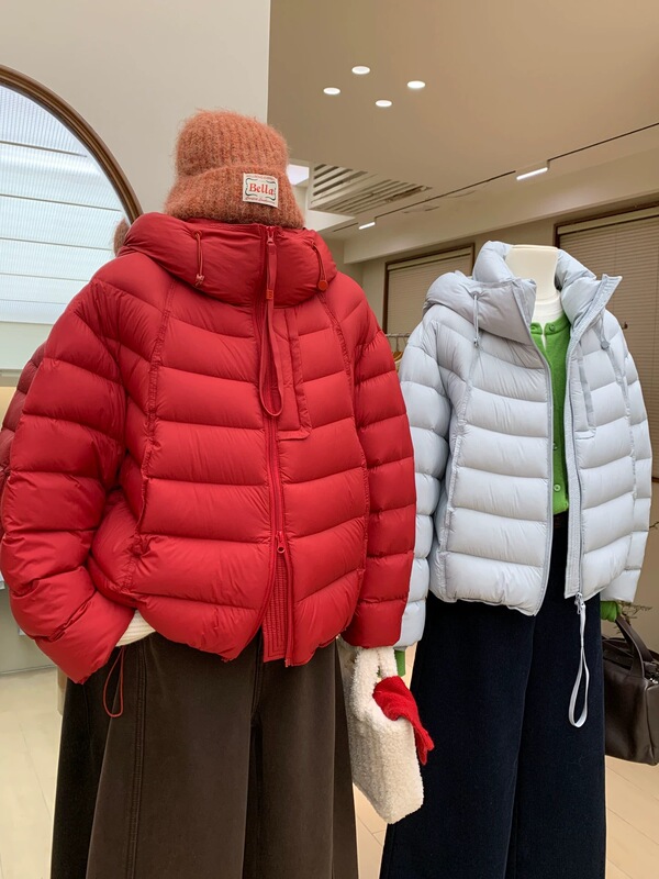 3/21 Hooded Zipper with Ribbon Thickened Ribbed 90 down Jacket