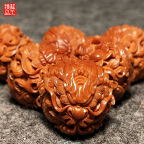 Nuclear carving hand string pure handmade famous Su Gong carving Nine Dragon play beads round big seed men and women play olive core bracelet