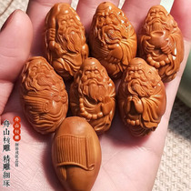 Zhoushan nuclear carving Olive nuclear carving Pure handmade five-year-old oil core Dharma Six sets of large nuclear and large seed hand string bracelet