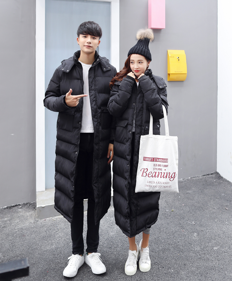 Áo khoác cotton nam Mùa đông dài buông thả áo khoác uniqlo
