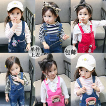 Boys round neck top 2022 spring and autumn new cotton baby bottoming shirt girls long-sleeved casual striped T-shirt