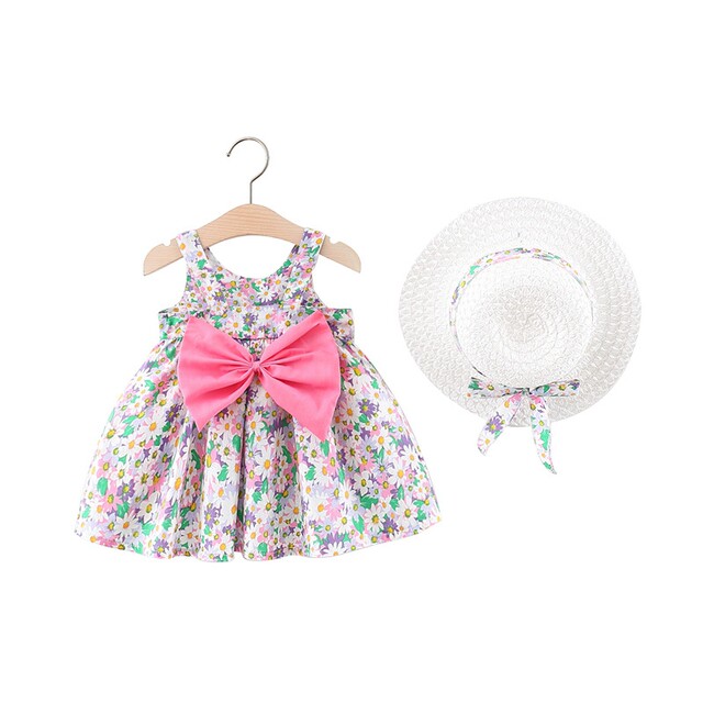 Clearance Girls Western-style Princess Dress Summer Dress 2023 New Little Girl Western-style Floral Dress Children's Korean Dress