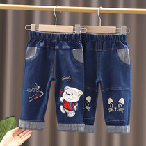Childrens trousers can cover cotton trousers in winter elastic trousers plus velvet winter can open crotch baby cotton trousers trousers