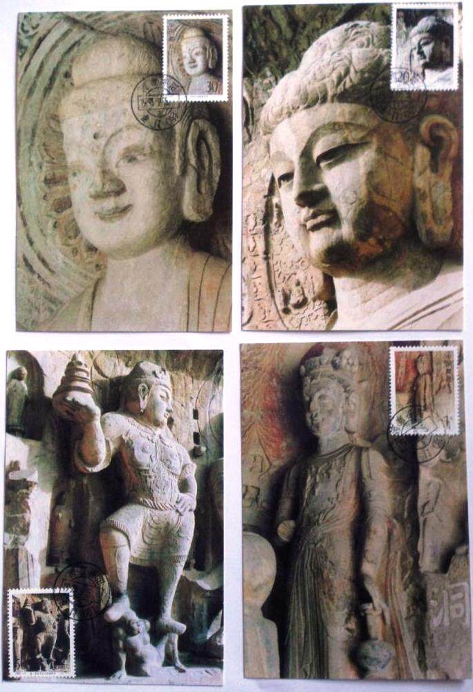[200] 93-13 Longmen Grottoes limit film 5 pieces with miniature sheet cover Luoyang Longmen First day Postmark