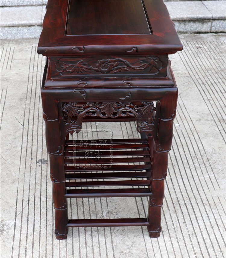 Nội thất gỗ gụ Lào gỗ hồng đỏ cũ chất liệu màu đen chạm khắc hoa trường hợp bàn sơn Sian Dalberg Bàn phong cách Trung Quốc - Bàn / Bàn 	bàn gỗ tân cổ điển