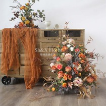 Simulation Rose Composition Flower Art Fake Flowers Wedding Road Leading Flower Decoration Shop Window Swing Piece Photography Shooting Props