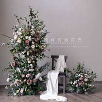Simulation rose eucalyptus creative wedding decoration props arch flower art photography decoration Flower Net red shop ornaments