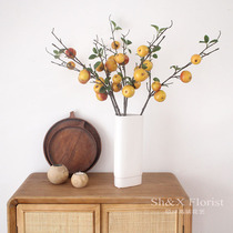 Emulated fruit apple glass bottle suit fake branch decoration simulation floral art indoor soft room dining room table hem