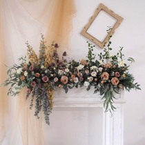 Simulation Retro Rose Combination Floral Fireplace Decoration Flower Wedding Background Floral Photography Shooting Props Shop Window Decoration