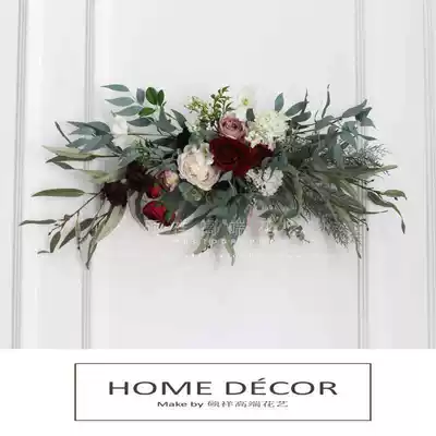 Simulation flower rose door decoration Hanging decoration Creative wall decoration Wall decoration Wedding welcome table decoration Forest window interior decoration
