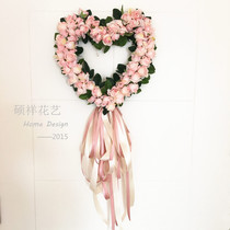 Korean style flower wreath door decoration door hanging lintel flower simulation rose wedding decoration fake flower garland