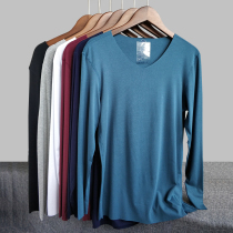 (Excluding the cost of the code) Modal traceless bottoming thermal underwear T-shirt long sleeve male V-collar inside spring and autumn thin