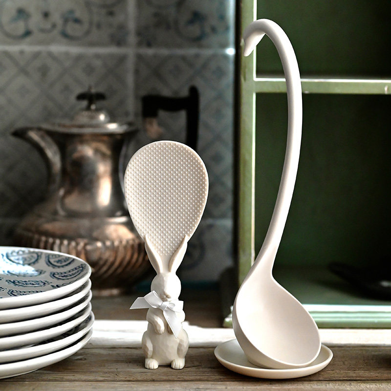 Francfranc rabbit rice spoon swan soup spoon cartoon animal soup spoon rice cooker rice spatula spice spoon can stand