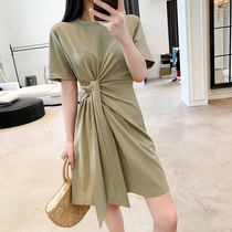 Zhixun skirt 2021 new summer fashion womens French high-waisted skirt temperament light cooked wind dress waist