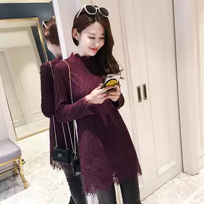 Women's autumn 2021 new women's Korean fashion slim slim plus velvet lace base skirt children Winter