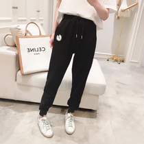 Wei pants womens autumn 2021 new womens fashion Korean version of fashion loose thin wild sports casual pants children
