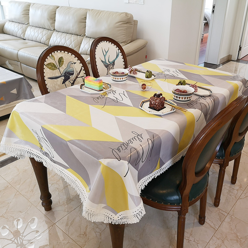 TPU Nordic net Red tablecloth Oil-proof waterproof environmental protection tablecloth Placemat wash-in fabric tablecloth