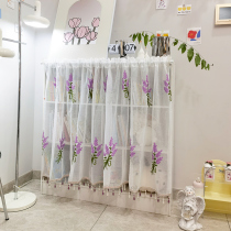 Lace gauze curtain dustproof short curtain no punching bottom bead curtain curtain half curtain curtain head air conditioning curtain bead curtain