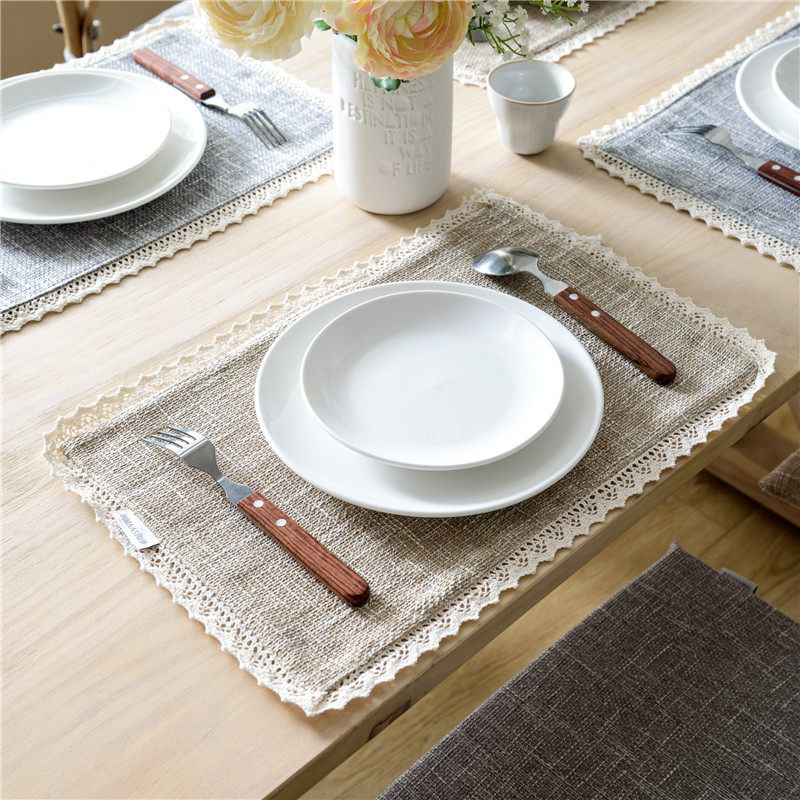 Cotton Lins Wind Nordic Days Style Coarse Twist Lace Western Meal Cushion Dining Mat Cushion Disc Mat Insulation Mat