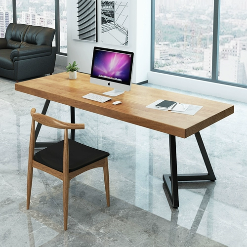 Твердый деревянный чердак офис книжный столик спальня спальня семейство минималистская современная сетка красная простая компьютер на рабочем столе Nordic