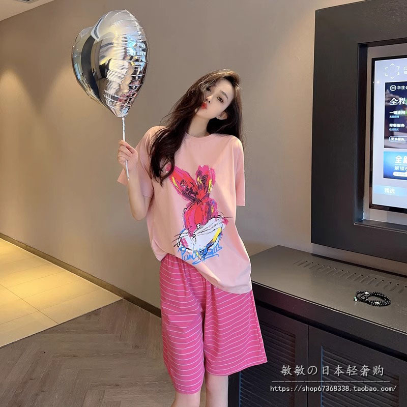 Japanese Gp Loose-Fitting Plus-Size Pajamas for Women, Pure Cotton, Thin, Cartoon Cute, 2026 Summer New Style, Home Wear, Can Be Worn Outside