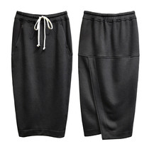Strong push macqnf high quality thin rear split hip skirt mq fleece plus thick wild skirt 58305