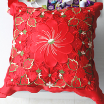 Big Red Festive Wedding Celebration back cushions cover Pillow Cover Embroidered Floral Bouquet Decoration without Core Eurostyle Athleta Garden