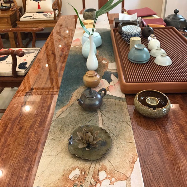 Tea table cloth cotton and linen zen pure color large Tea table linen waterproof rectangular table cloth Chinese style table flag Chinese wind
