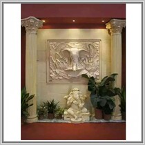 Sandstone relief elephant water spray relief Southeast Asian sculpture sandstone background wall mural sandstone flowing water wall fountain