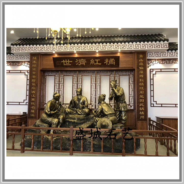 Custom FRP imitation copper figure round carving cast copper forged bronze sculpture founded the party revolutionary Red Army anti-war theme sculpture