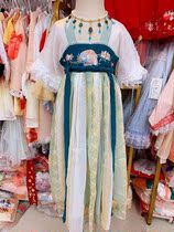 Hanfu girl Summer short sleeve dress 2021 new children Princess Super fairy skirt dress children costume costume