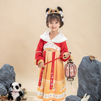 Hanfu 2021 Winter new children Chinese style costume girls ethnic style super fairy skirt dress New year dress Princess dress