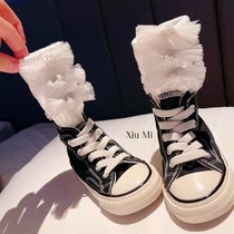 Girls autumn and winter socks baby cotton socks girls Korean bow pile socks Lolita calf jk socks