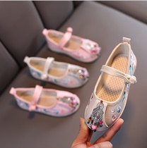 Childrens embroidered shoes old Beijing tassel baby handmade cloth shoes girls Hanfu shoes costume with 2021 New