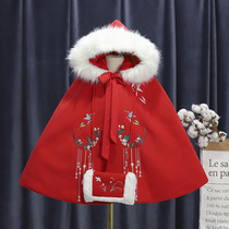 Winter New Years dress baby cloak cloak baby girl long thick Princess foreign style shawl out windproof autumn