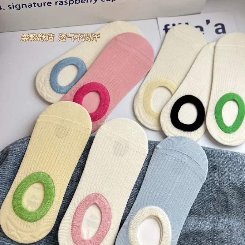 Authentic Galouu Ice Cream Candy Socks for Women, Macaron Boat Socks, Non-Slip, No-Show, Summer Low-Cut Invisible Short Socks