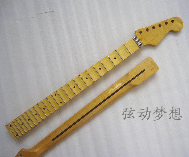 Double shake Finn ST electric guitar 24 fret groove neck handle head lemon yellow maple fingerboard personality DIY accessories