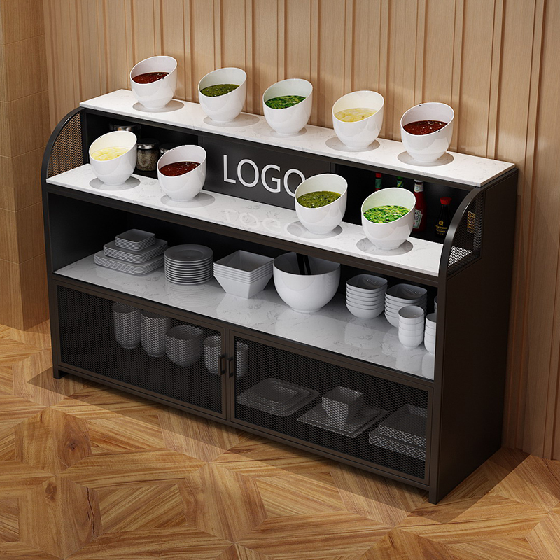 Hotpot shop marble reservoir seabed dip cabinet sauce barbecue shop commercial self-help small tableware customized