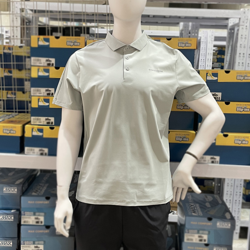 Skechers Skechers 26 Men's Breathable and Comfortable Shirt Casual Polo Shirt T-Shirt Short-Sleeved P226M109 Skechers Skechers 26 Men's Breathable and Comfortable Shirt Casual Polo Shirt T-Shirt Short-Sleeved P226M109